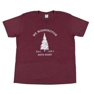 Mt Washington Auto Road Est. 1861 T Shirt New Hampshire Burgundy Yazbek